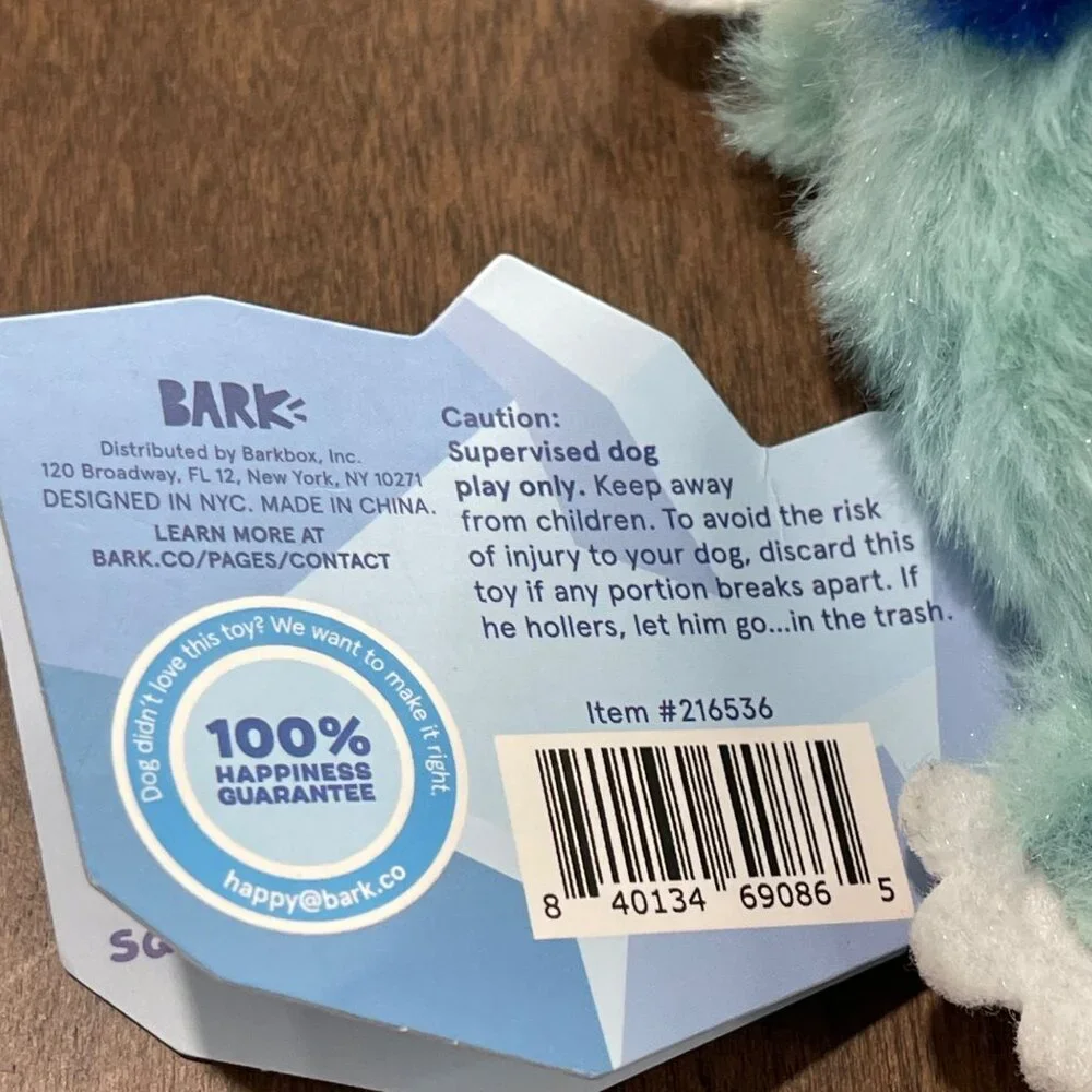 BarkBox Sabertooth Tyler Rip & Reveal Bonus Toy Inside For Medium Dogs 20-50 lbs